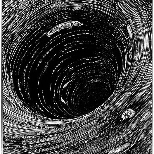 Harry Clark’s Illustration of Poe’s Ship in a Whirlpool