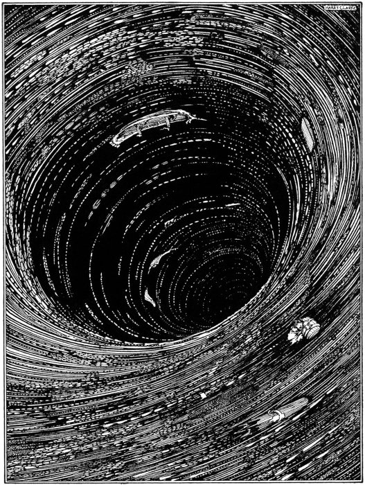 Harry Clark’s Illustration of Poe’s Ship in a Whirlpool