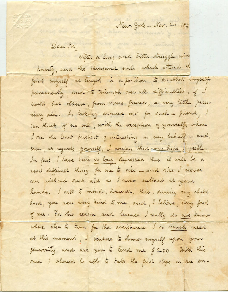 Poe Museum Acquires New Letter